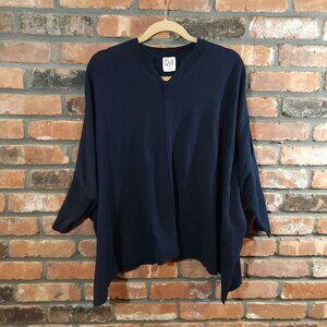 PLANET by Lauren G Oversized V-neck 3/4 Dolman Sleeve Sweater Casual Women's O/S